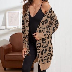 SOFTEST EVER leopard print cardigan tan